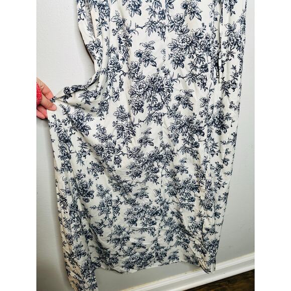 JASON WU White Blue Floral Print Sleeveless Lace Insert Criss Cross Back Dress12 - Picture 11 of 16